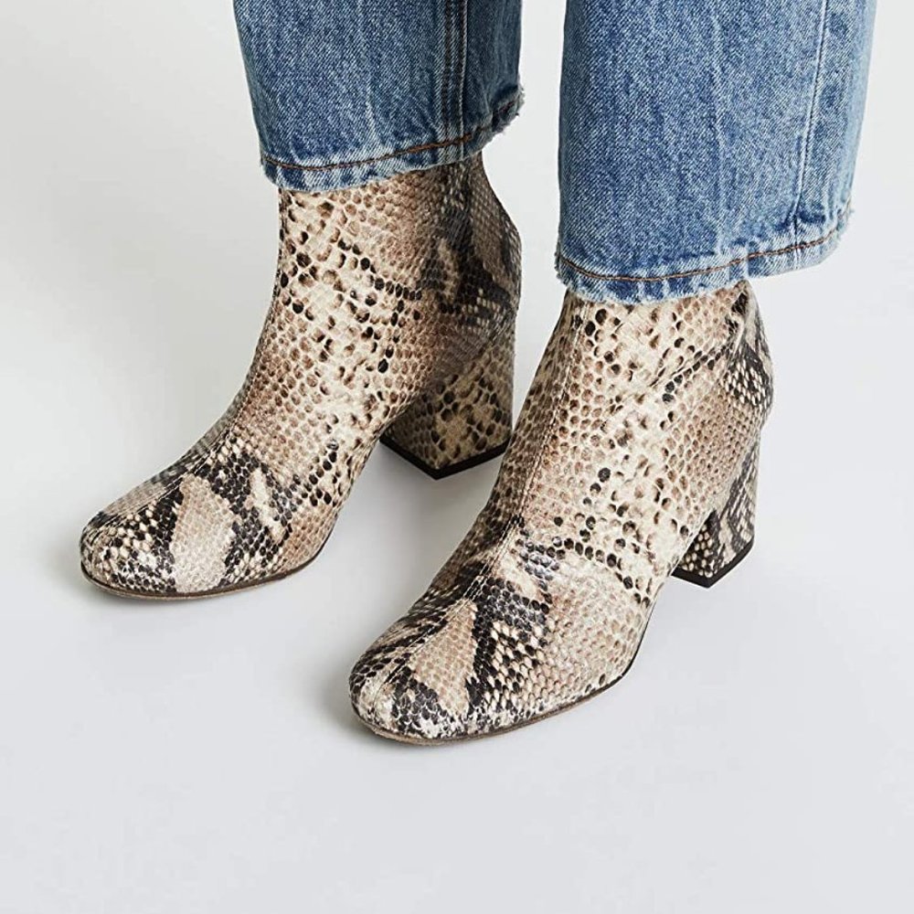Free People Cecile Boots Snake Back  Zip SZ 11 (41)